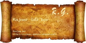 Rajner Gábor névjegykártya